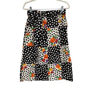 80s Vintage Sanibel Sport Skirt Size Medium Polka Dot Floral Boho Deadstock NEW